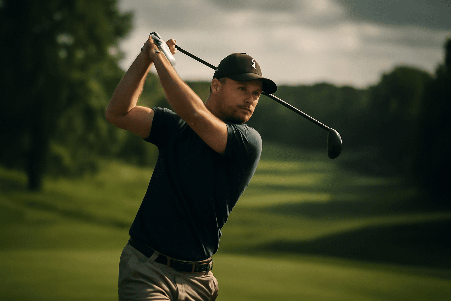 Ludvig Åberg på pallen efter första rundan i U.S. Open