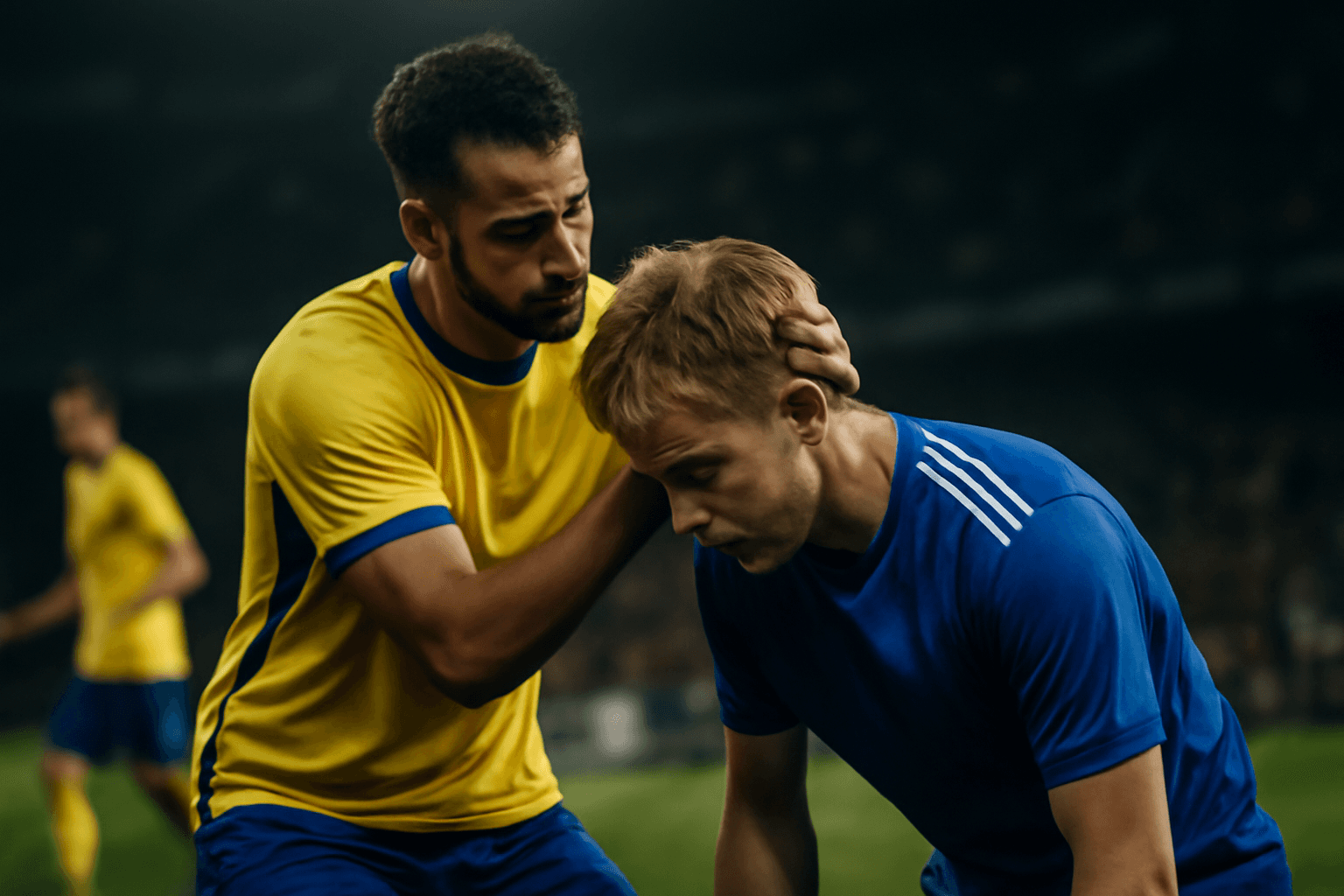Tobias Sana tröstade Victor Andersson efter 3–0-seger